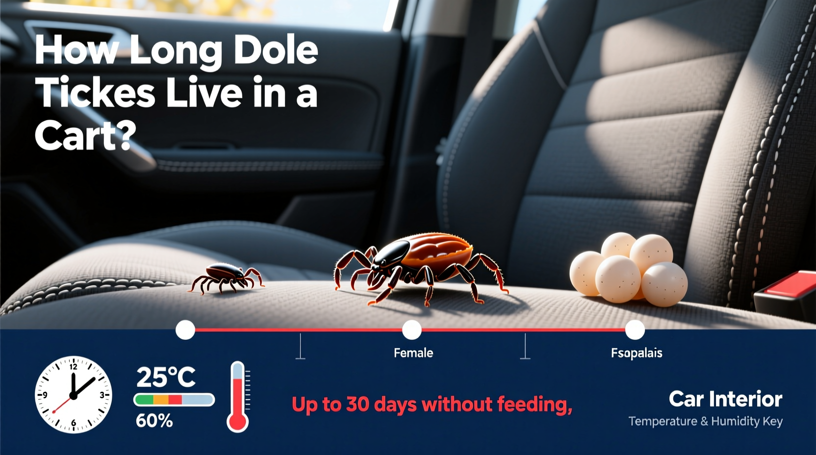 how long do ticks live in a car
