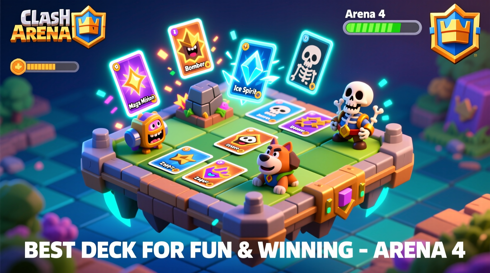 best deck in clash royale arena 4 for winning matches and fun play