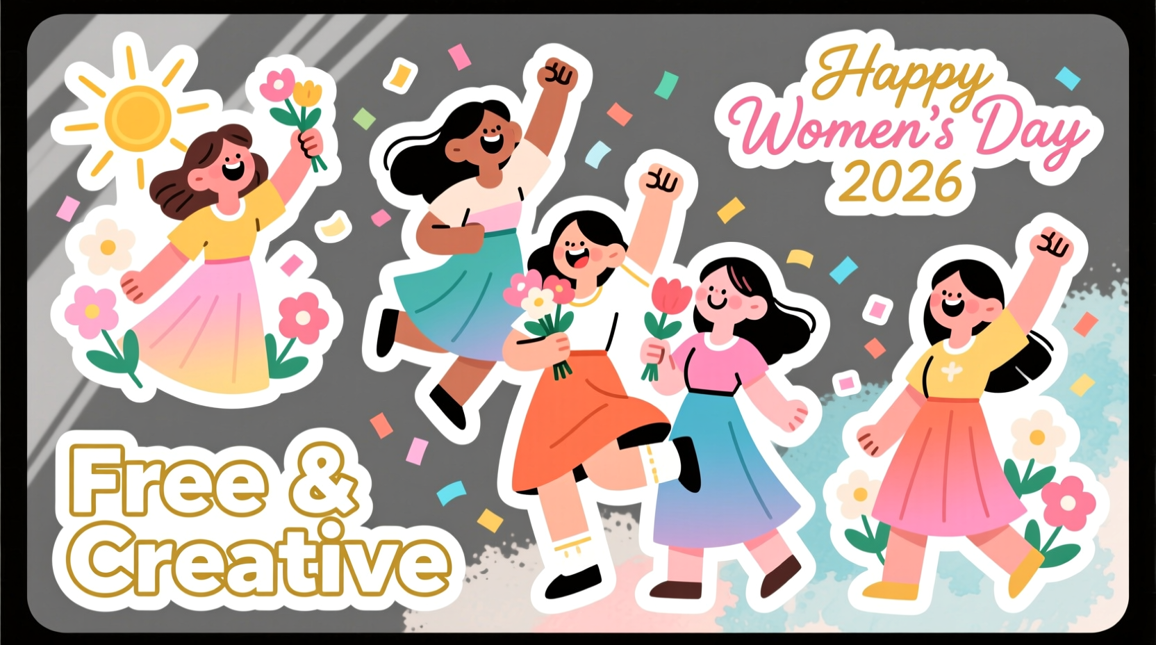happy womens day stickers