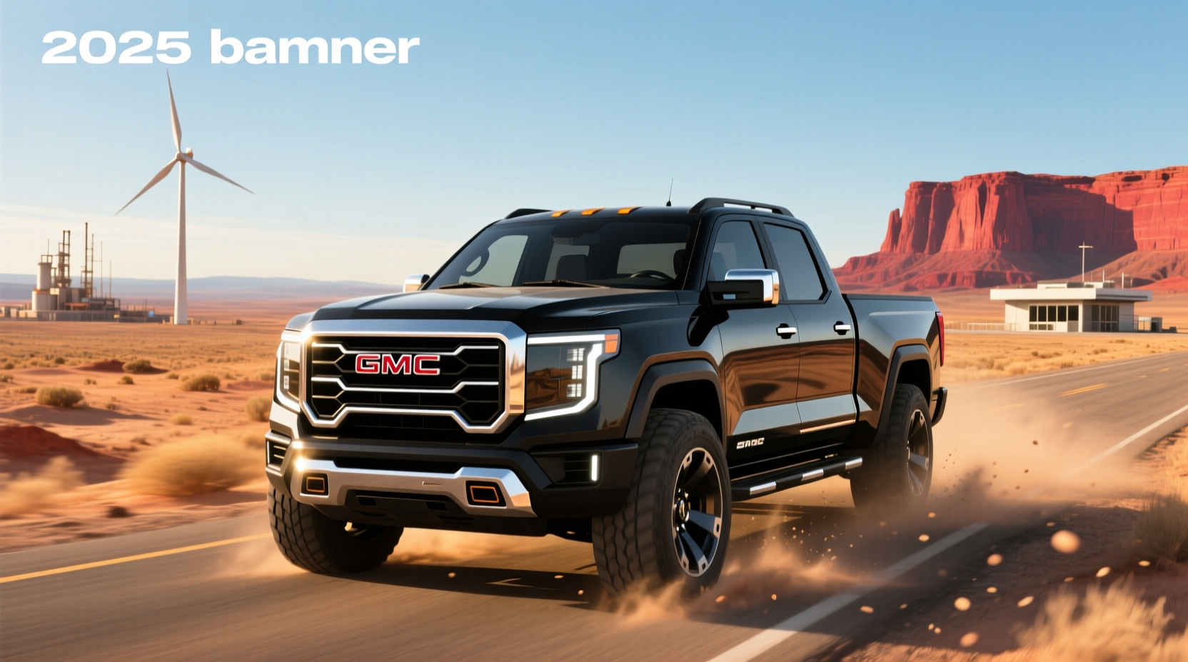 GMC Sierra concept with exaggerated square body styling and wide fenders