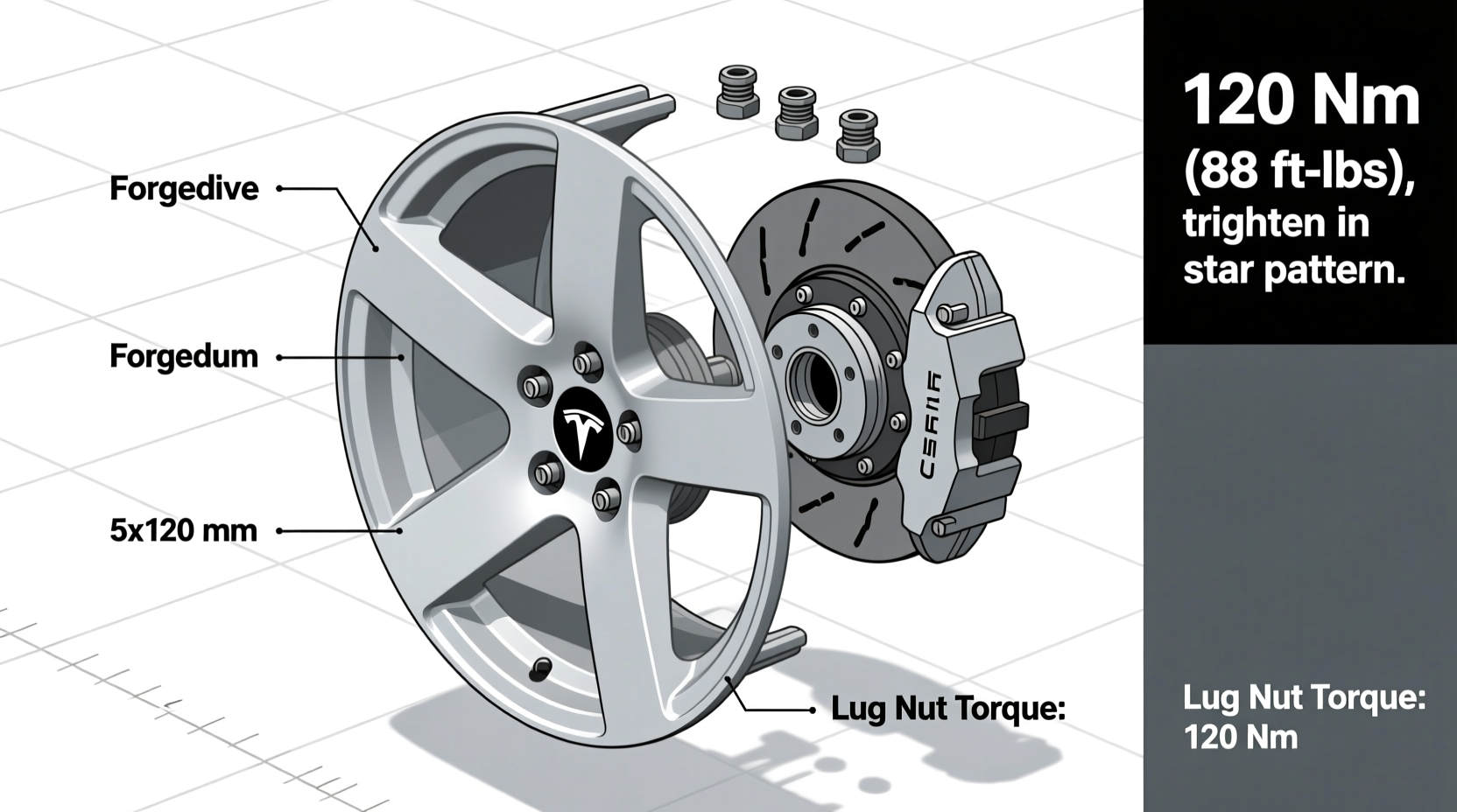 model3 forged wheel install guide