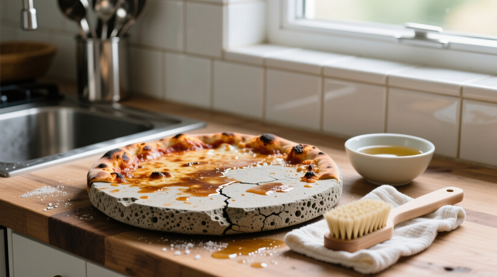 how to clean a pizza stone