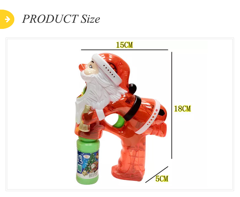 Christmas santa claus light musical toys electric bubble gun