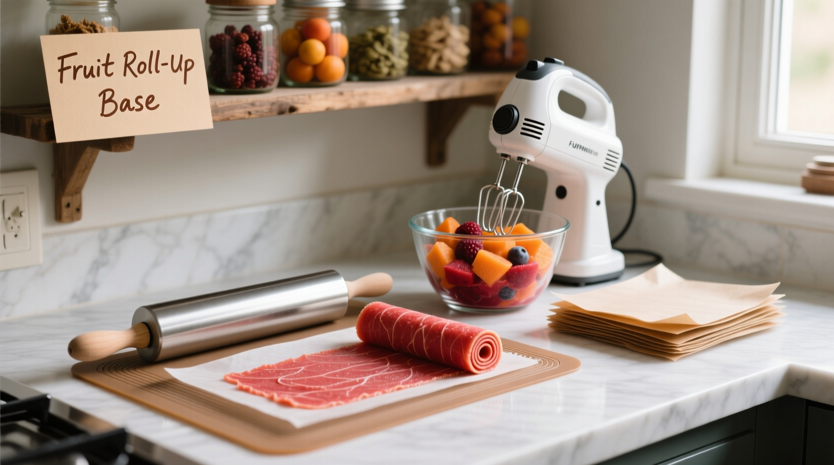 Homemade fruit roll ups preparation equipment