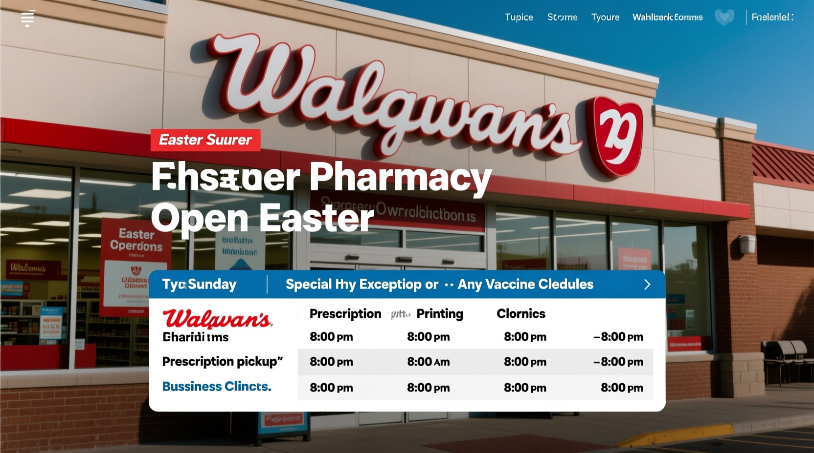 is the walgreens pharmacy open on easter