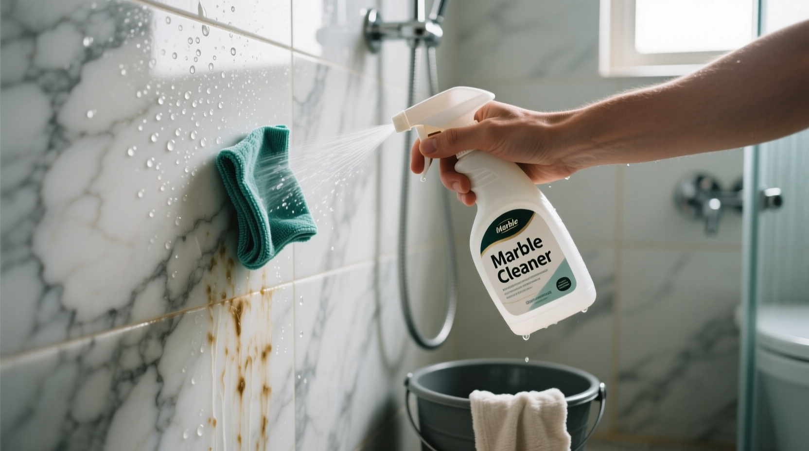 how to clean a marble shower