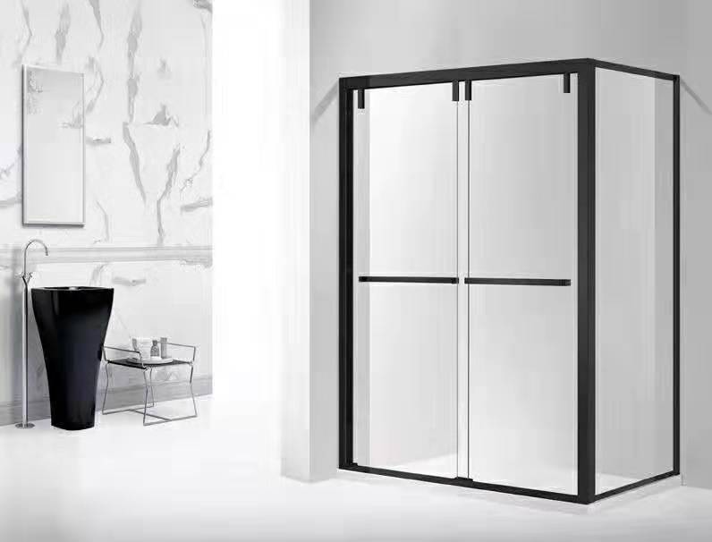 HG-3622 Model Hot Sale 304 Stainless Steel Black Rectangle pivot shower enclosure