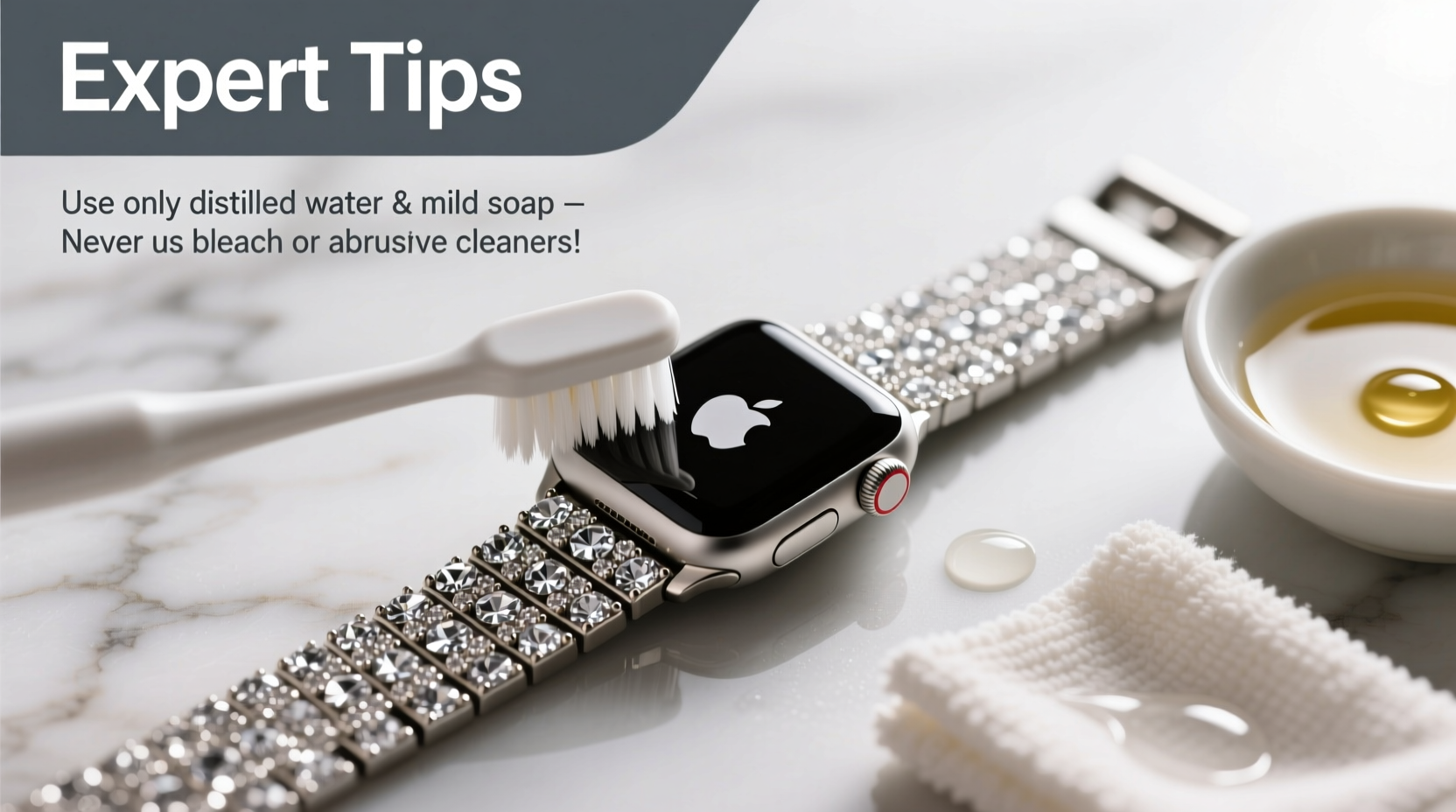 expert tips for safely cleaning a diamond encrusted apple watch band at home