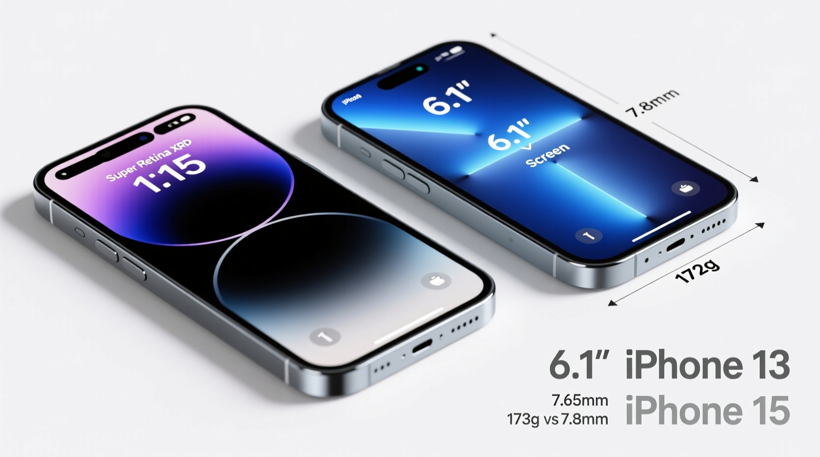 iphone 13 vs 15 plus screen size