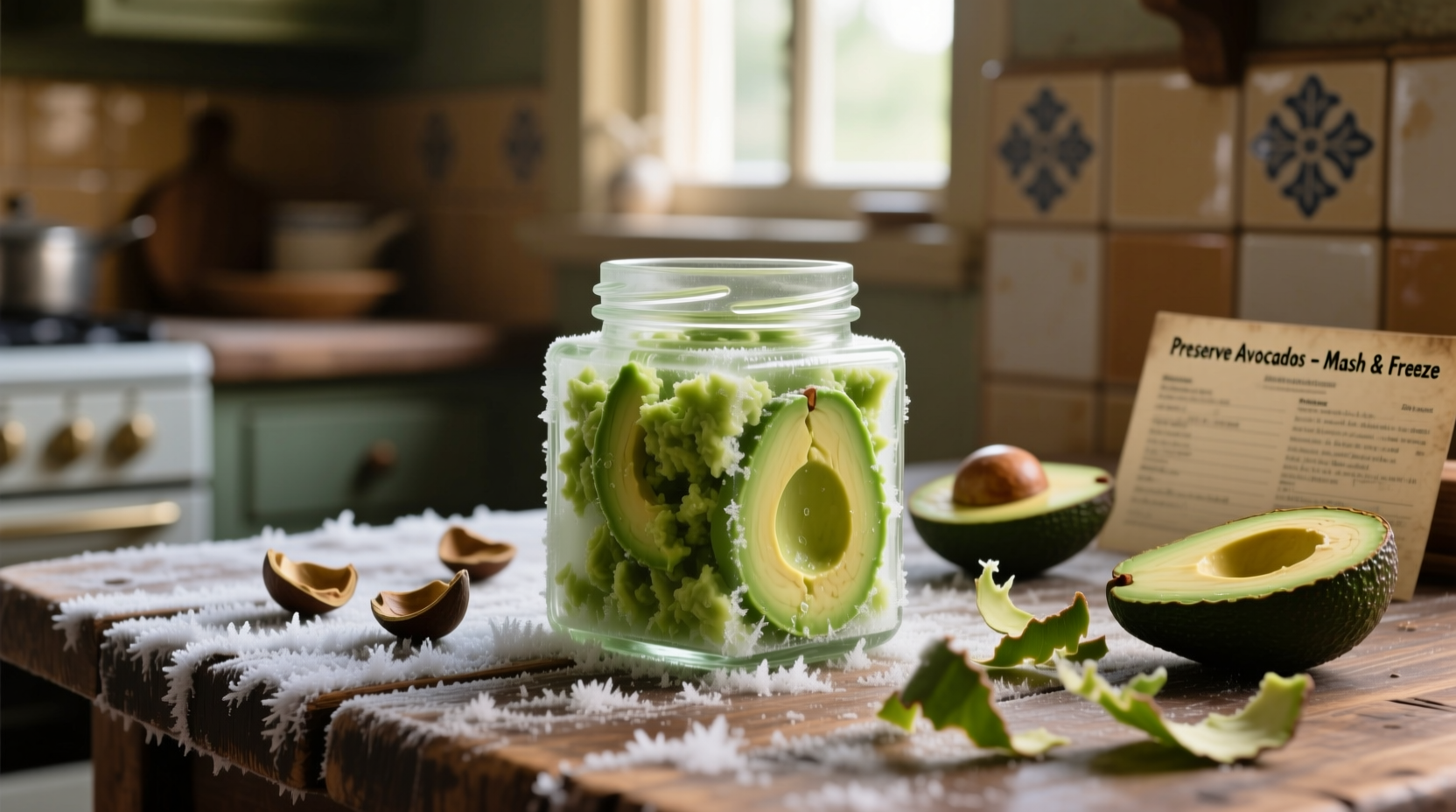 preserve avocados for a year by mashing and freezing th