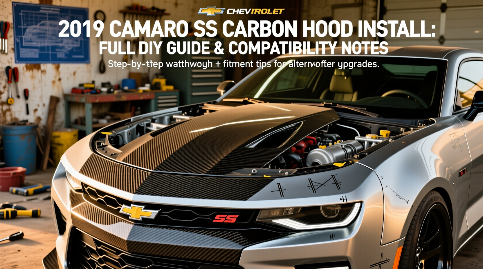 2019 camaro ss carbon hood install