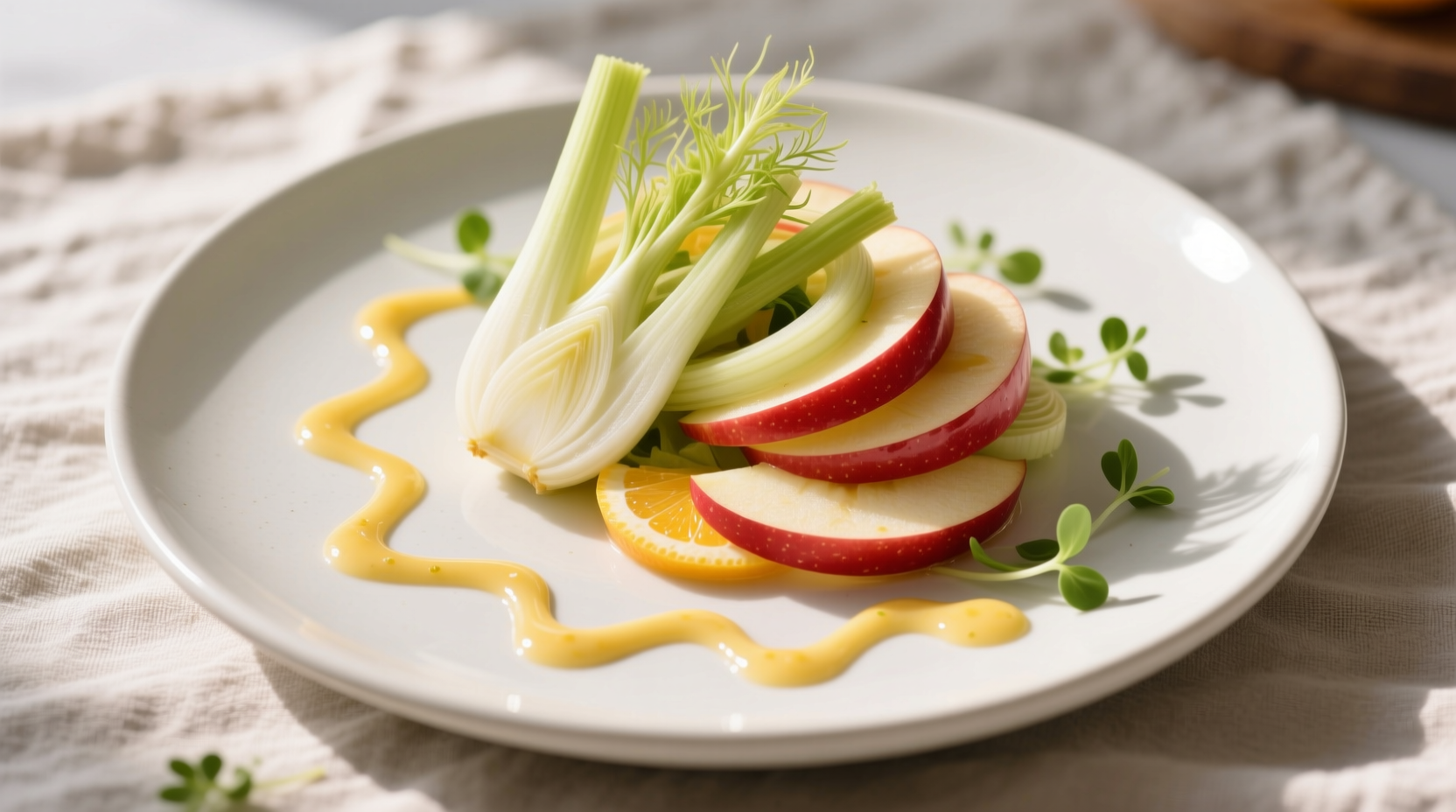 Crisp fennel and apple salad with citrus dressing