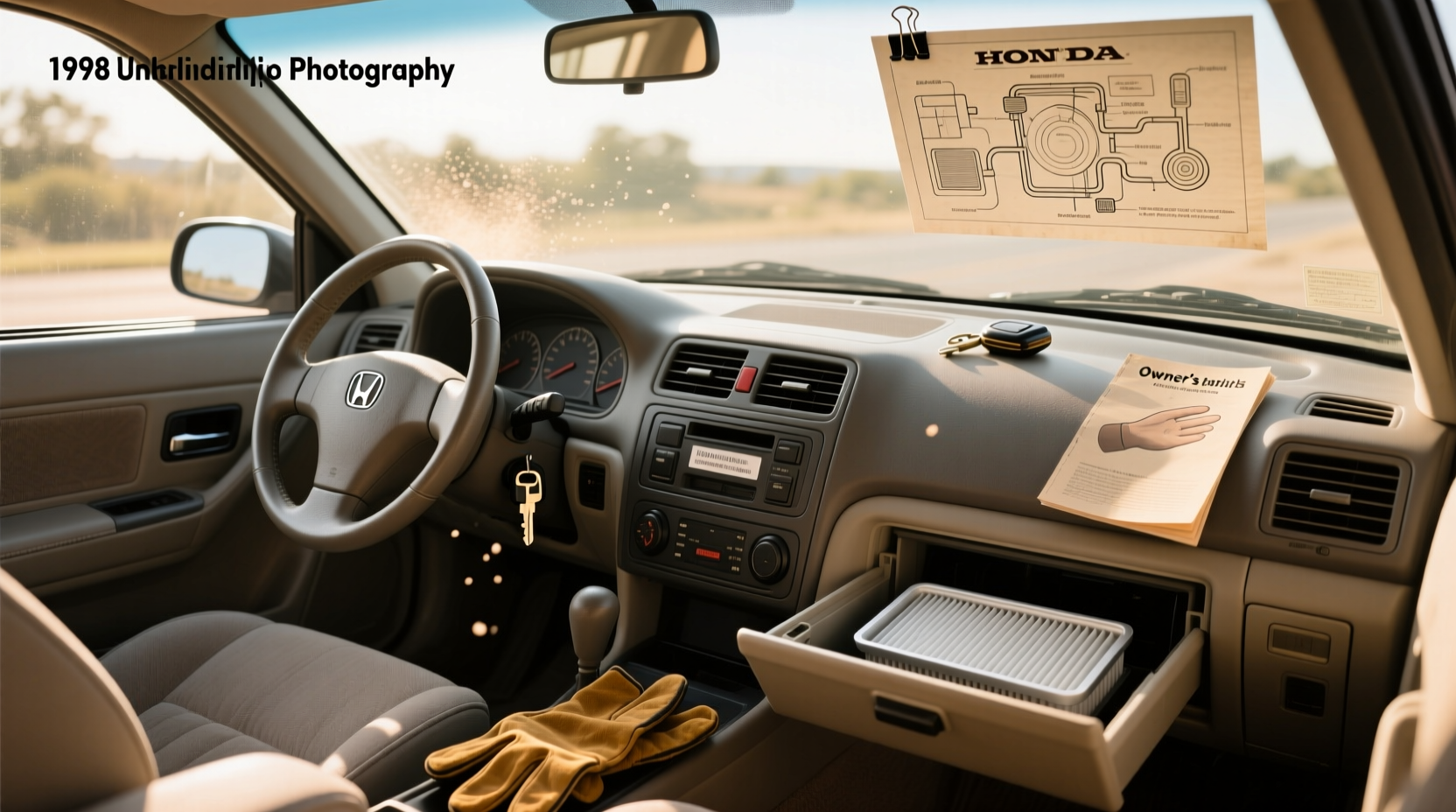 1998 Honda Civic cabin air filter retrofit kit installed