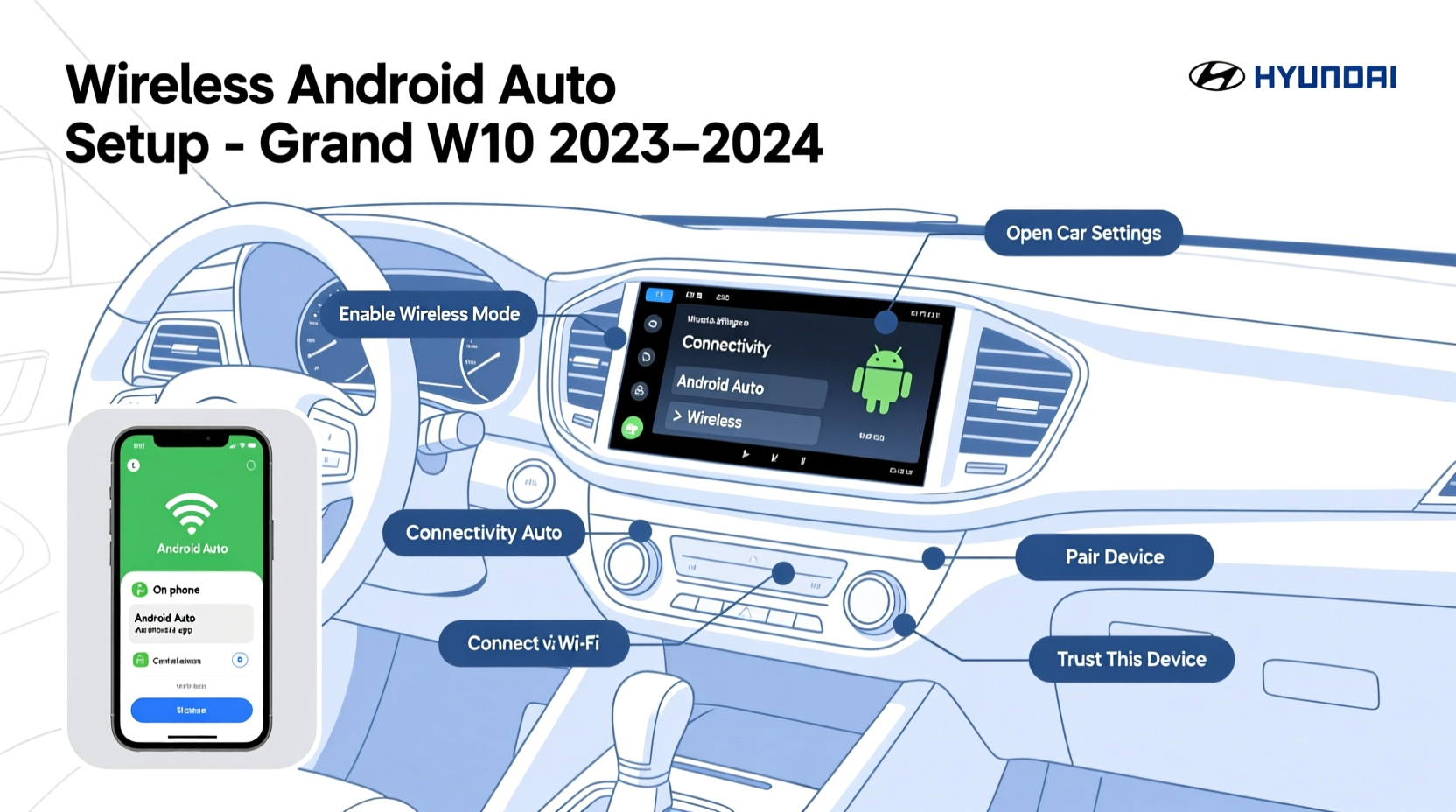 Grand i10 Wireless Android Auto Installation Guide