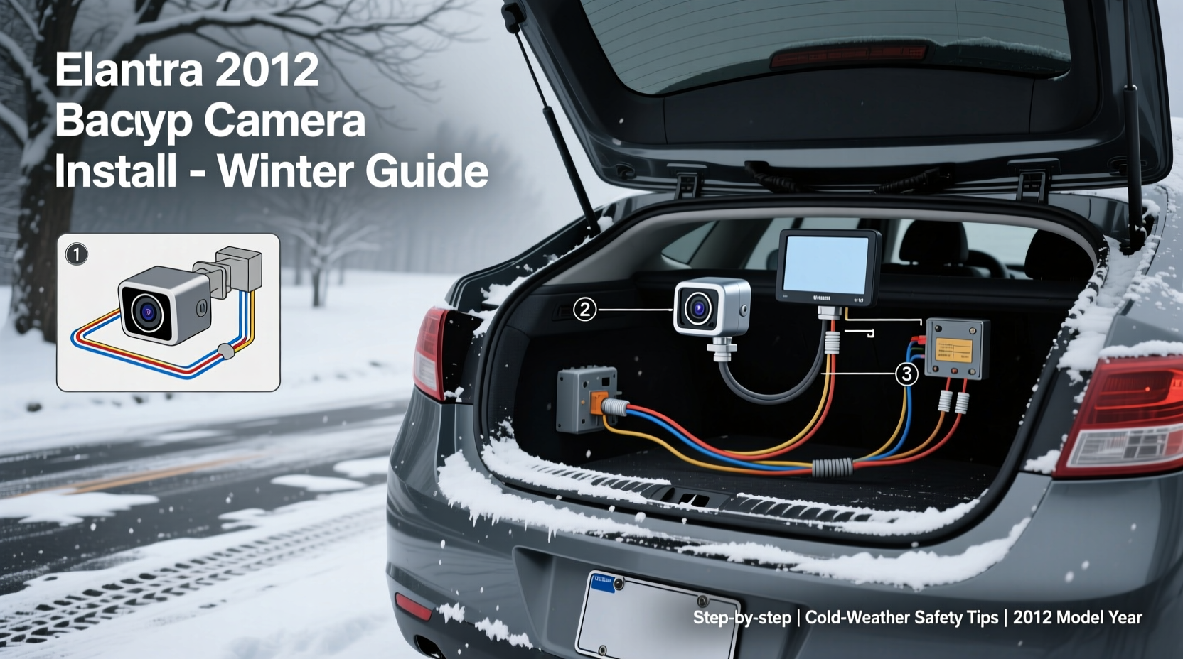 elantra 2012 backup camera install winter