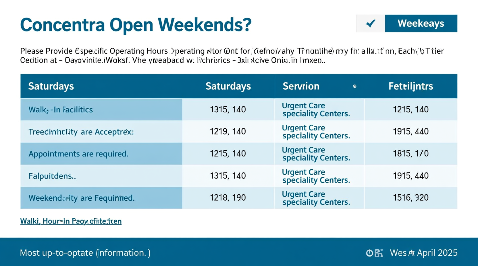 is concentra open on the weekends
