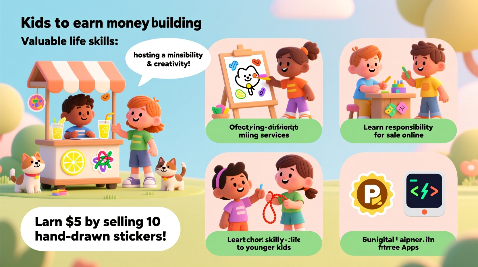 creative and easy ways for kids to make money and build skills