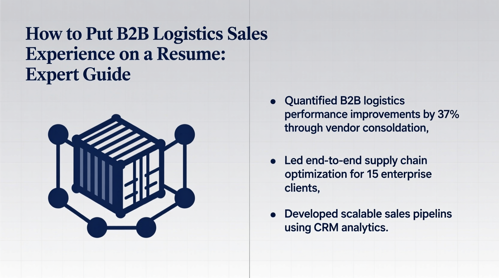 how to put b2b logistics sales experience on a resume