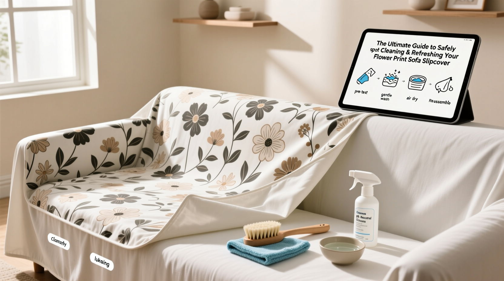 the ultimate guide to safely cleaning and refreshing your flower print sofa slipcover