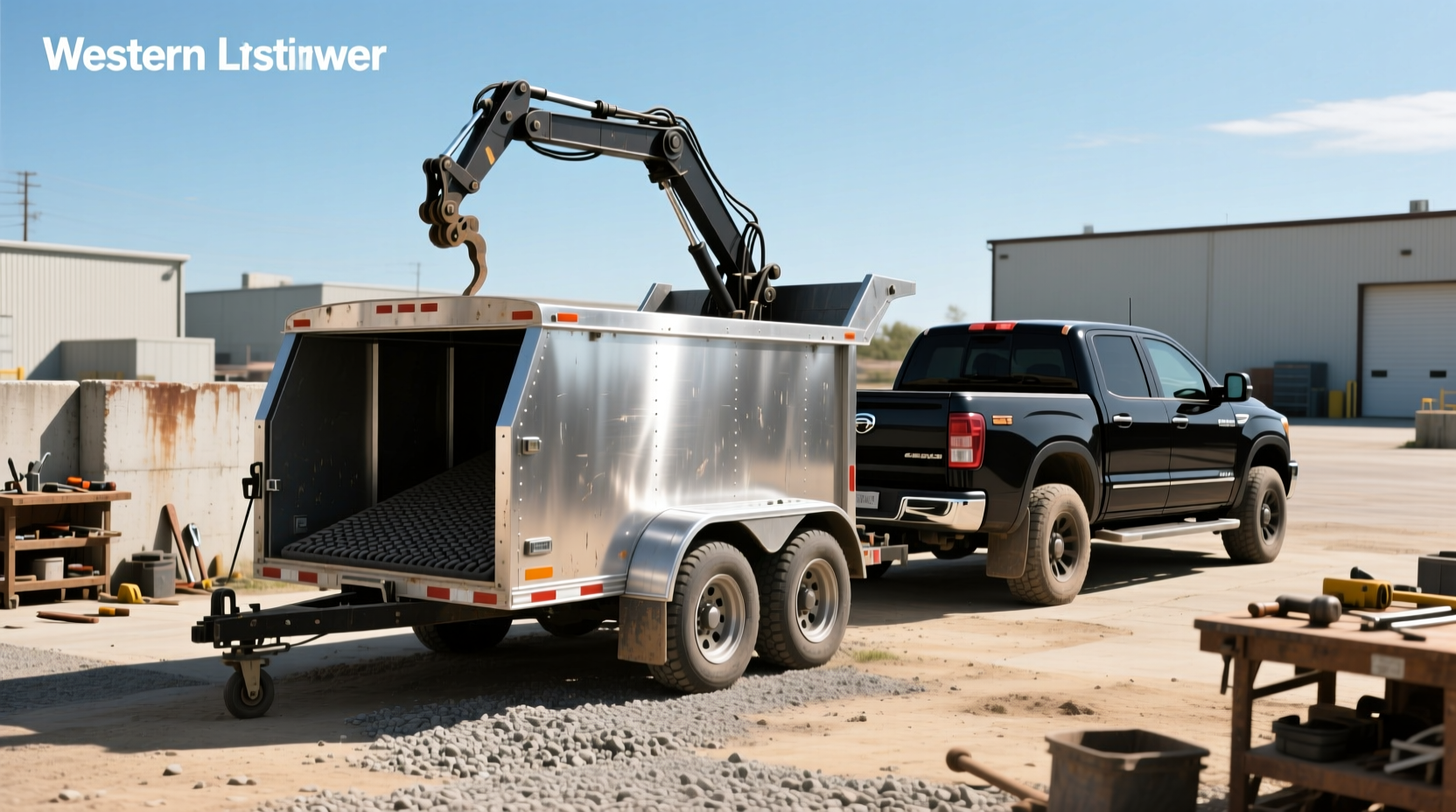 Dump trailers for pickup trucks in outdoor use