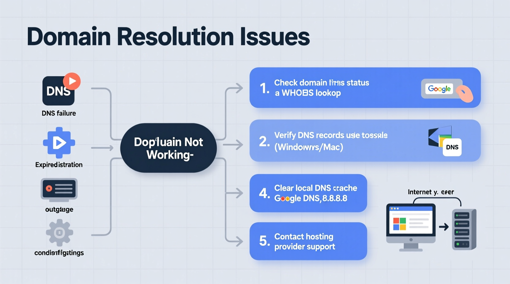 domain not working reasons troubleshooting steps