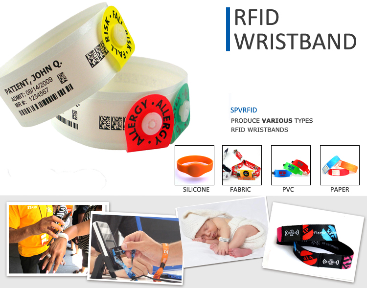 Disposable Hospital Medical Bracelets Mifare NFC RFID PVC Wristband