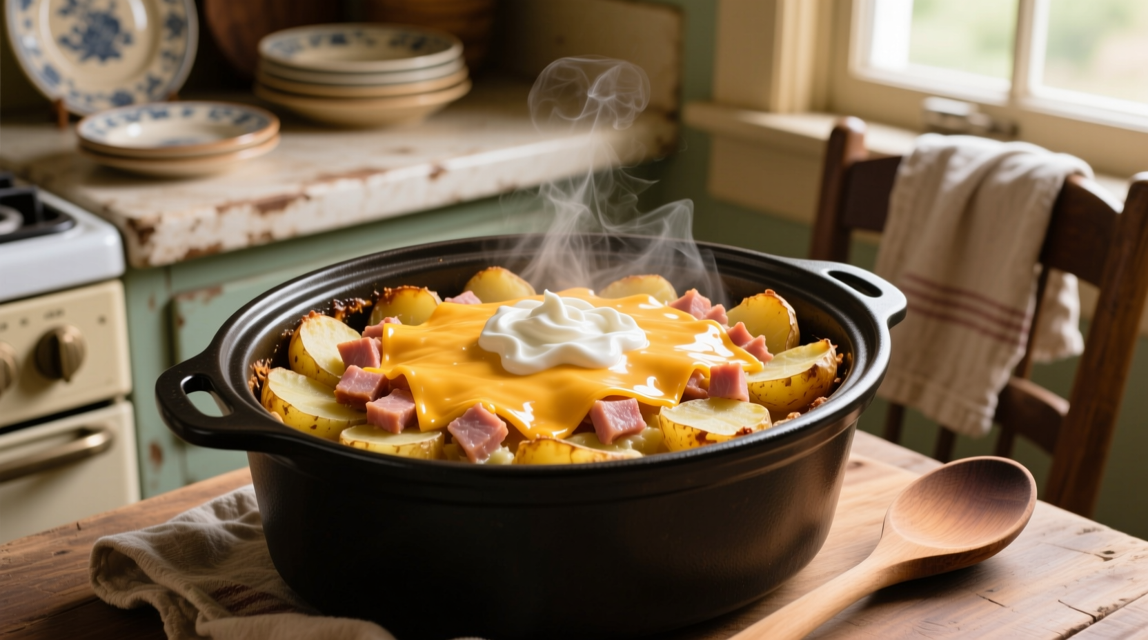 crockpot potato and ham casserole