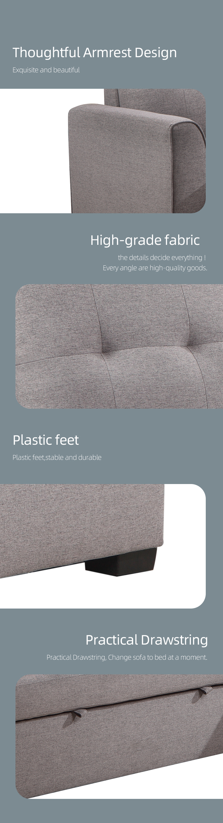 High Quality Fabric Chaise Sofa Set Living Room sofa with low price corner sofa set for living room