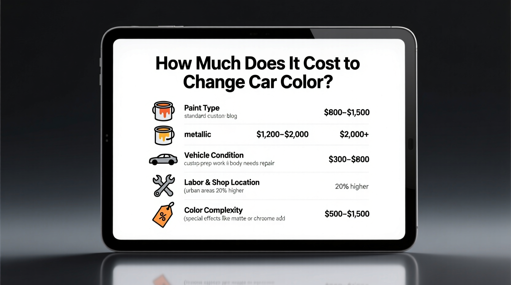 how much does it cost to change car colour