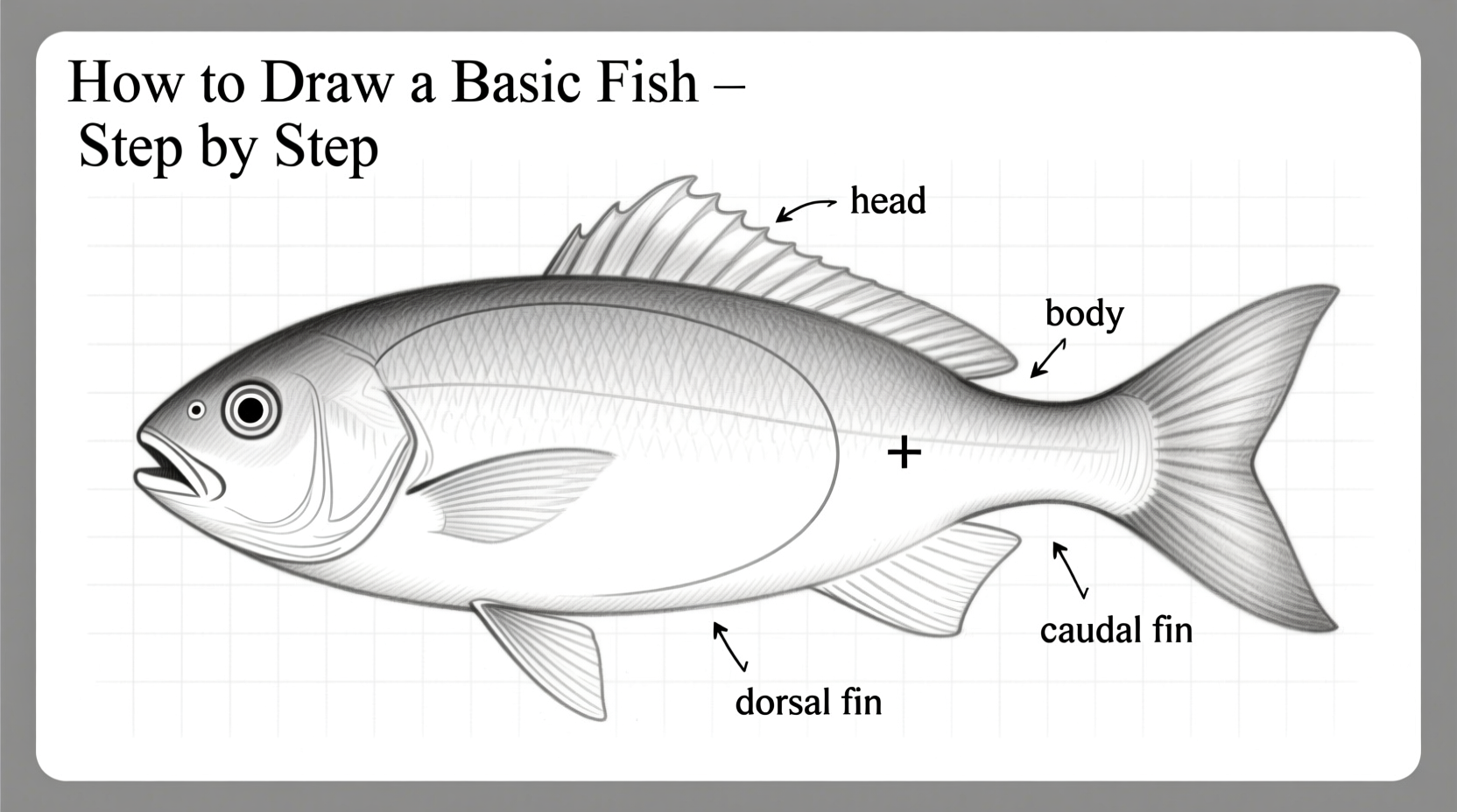 step by step guide to drawing a basic fish for beginners