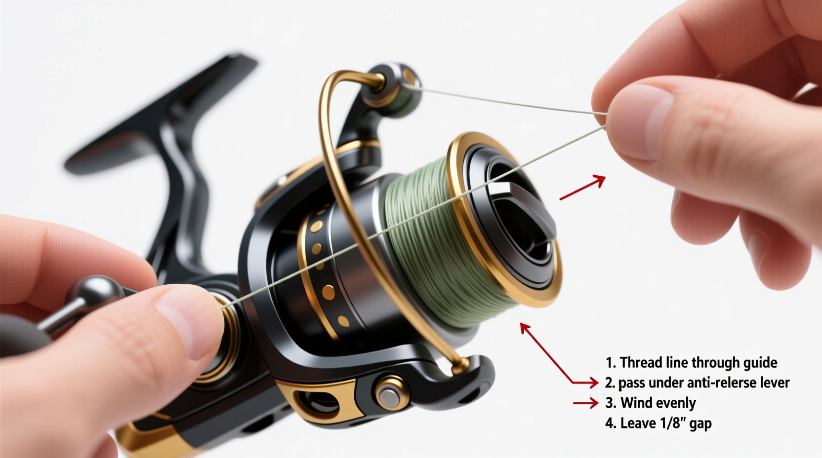 step by step guide to installing fishing line on a spinning reel for smooth casting