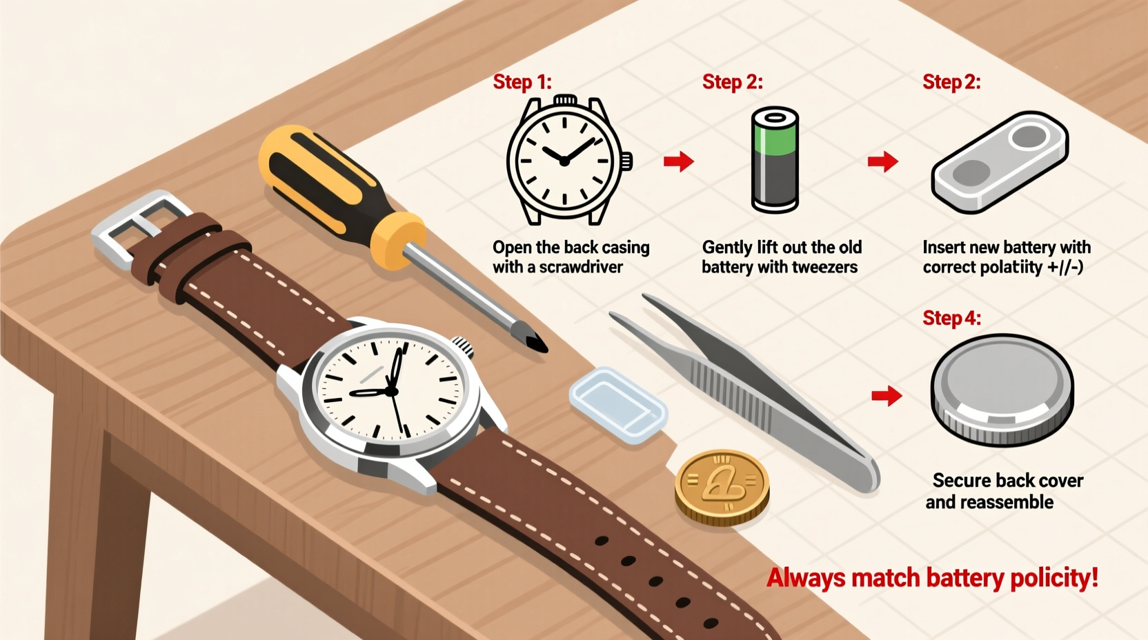 how to easily change your watch battery at home using everyday items
