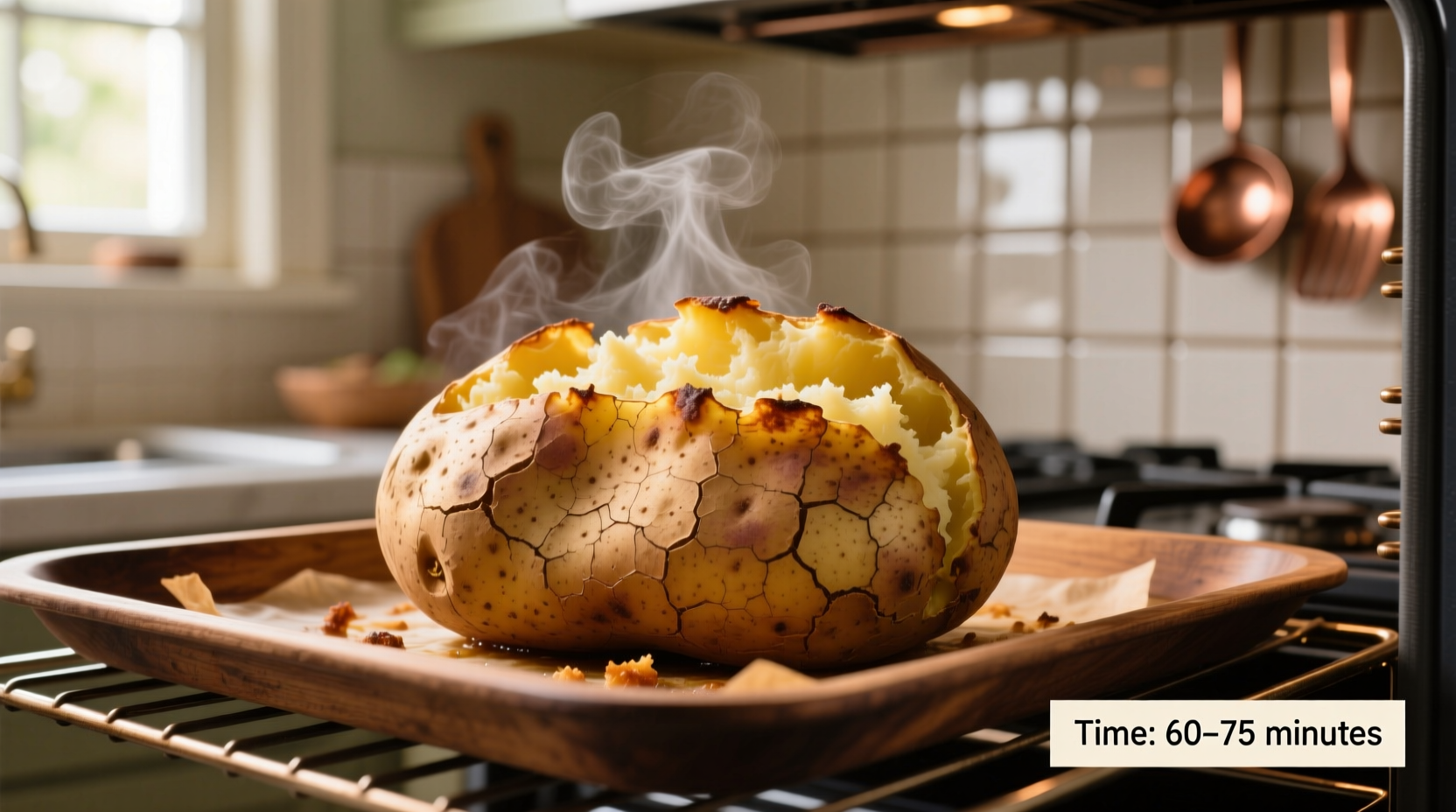 how long to cook a baked potato in the oven