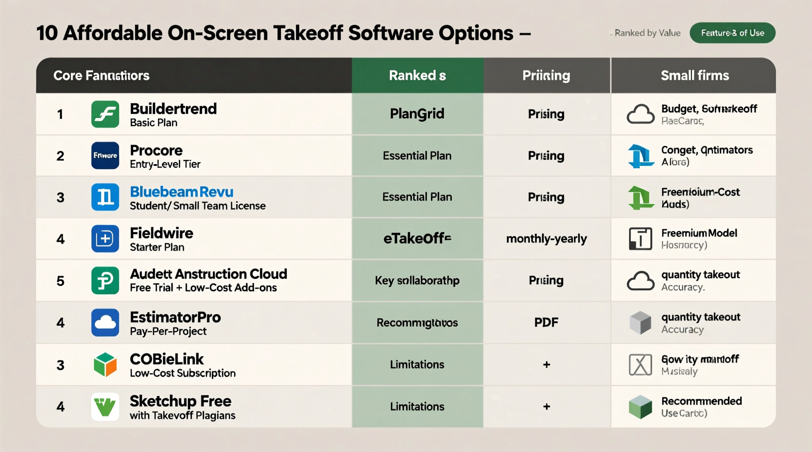 affordable options for the best on screen takeoff software in one list