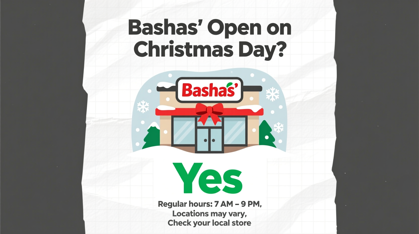 is bashas open on christmas day