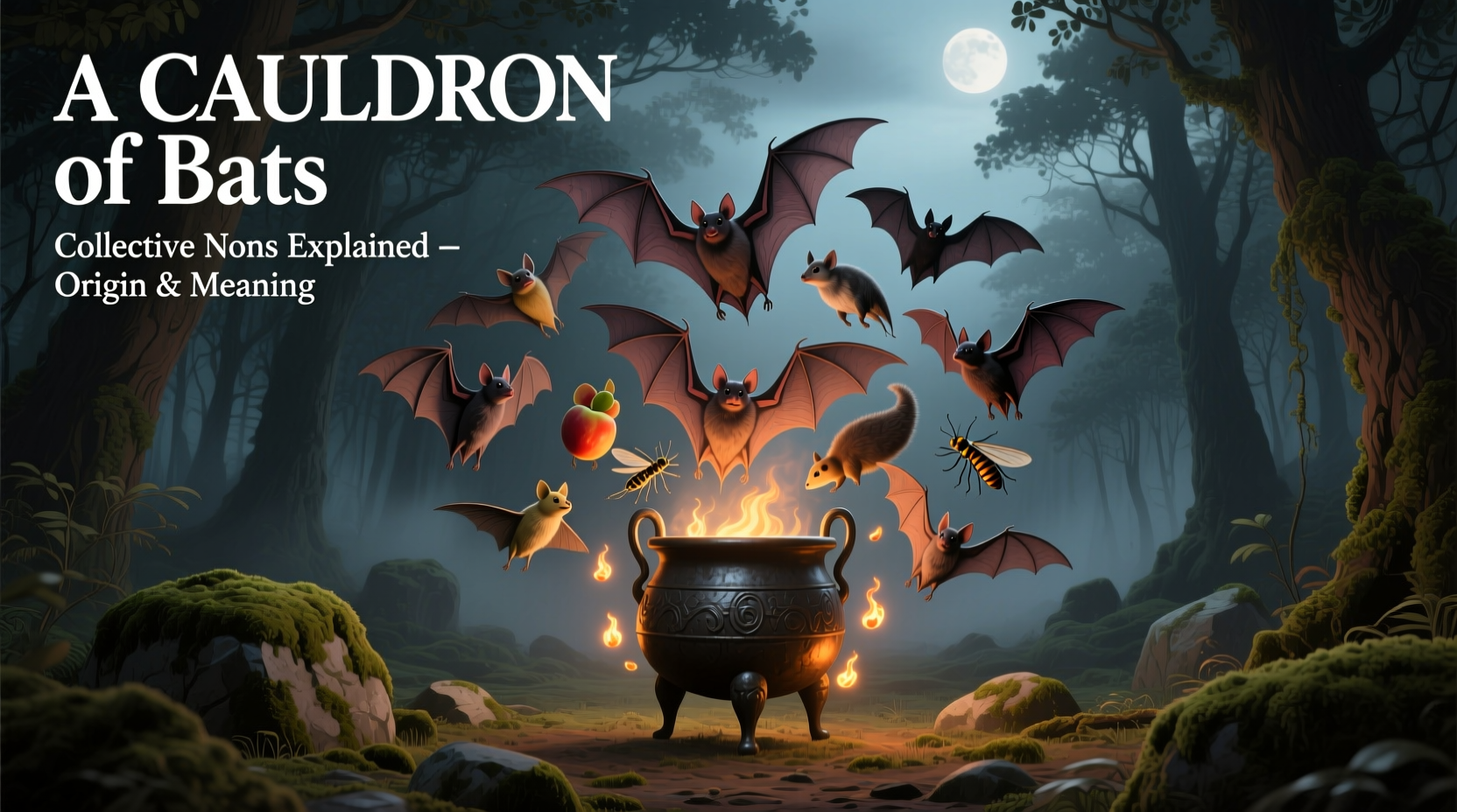 why is a group of bats called a cauldron collective nouns explained
