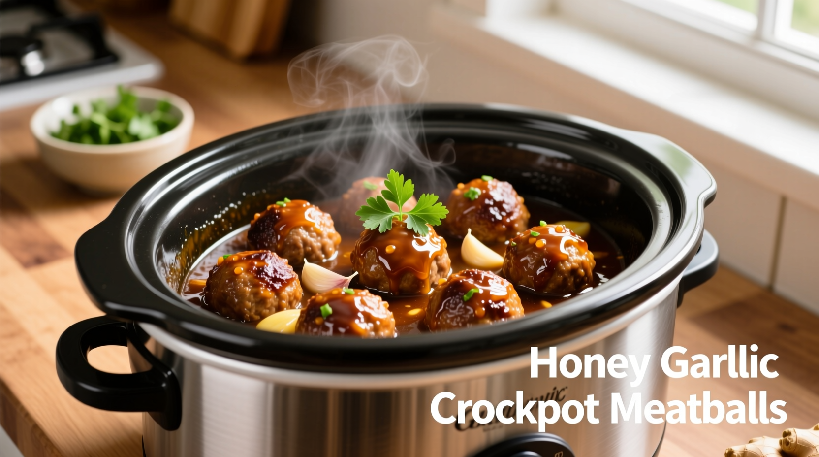 honey garlic crockpot meatballs
