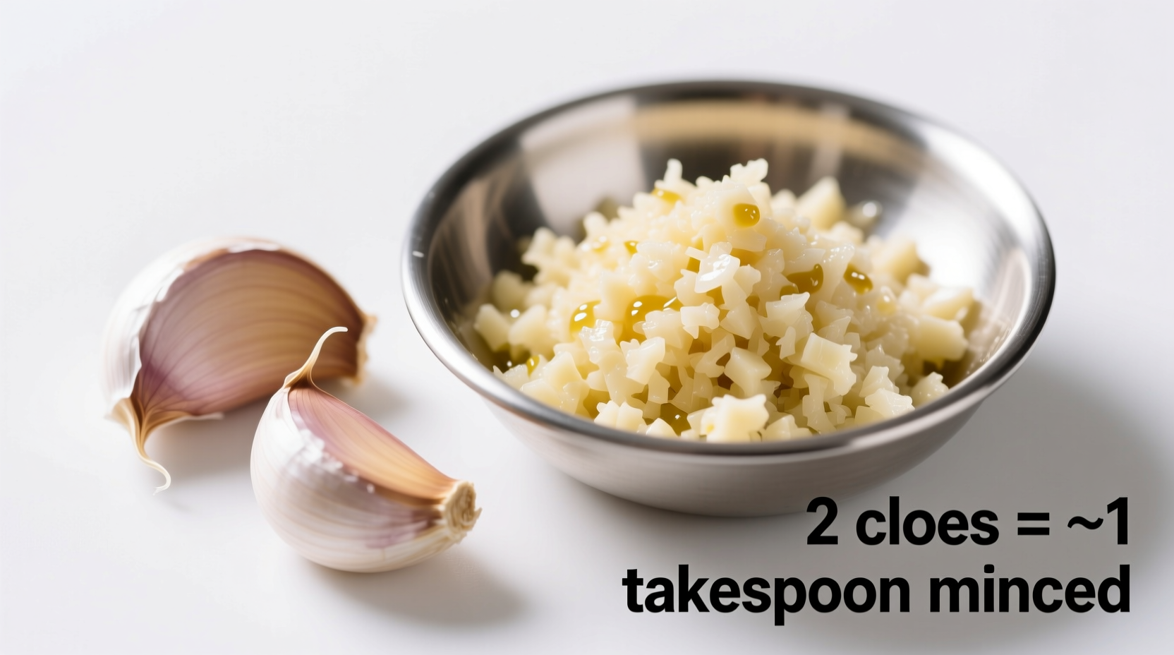 2 cloves of garlic equals how much minced