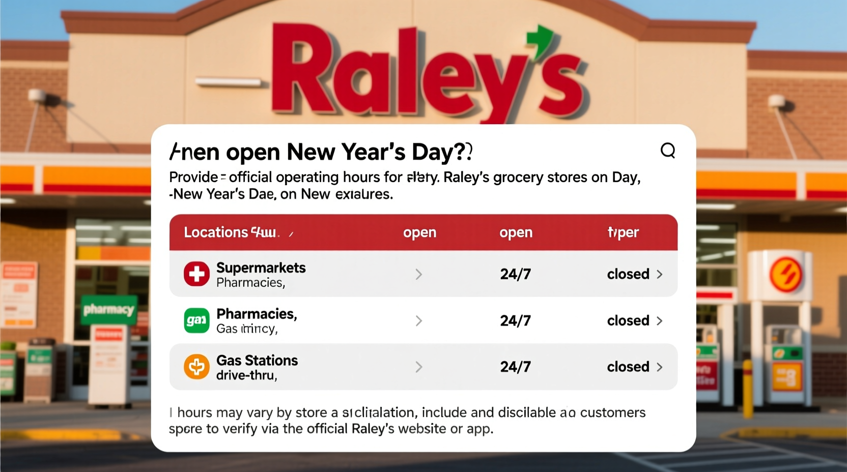 is raleys open on new years day