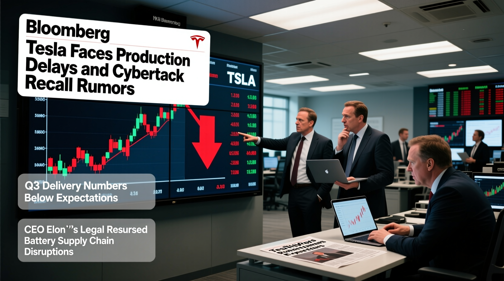 why is tesla stock tsla down today key factors news