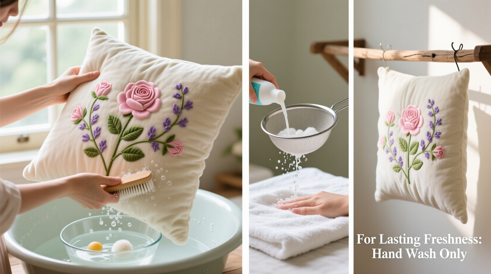 step by step guide to safely cleaning plush pillowcases with flower designs for lasting freshness