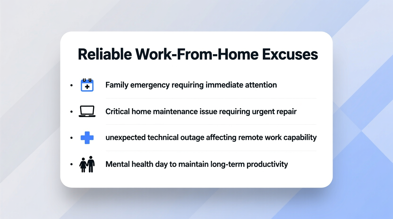 reliable best work call out excuses for when you need a day off