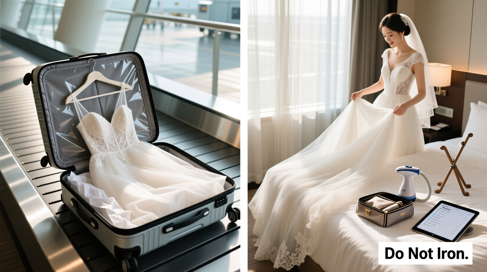 how to travel with a wedding dress