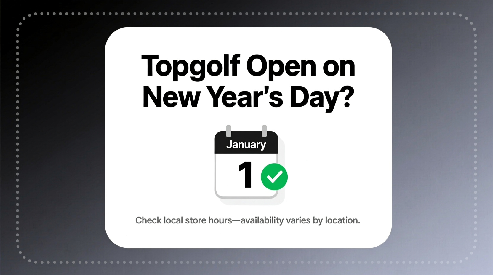 is topgolf open on new years day