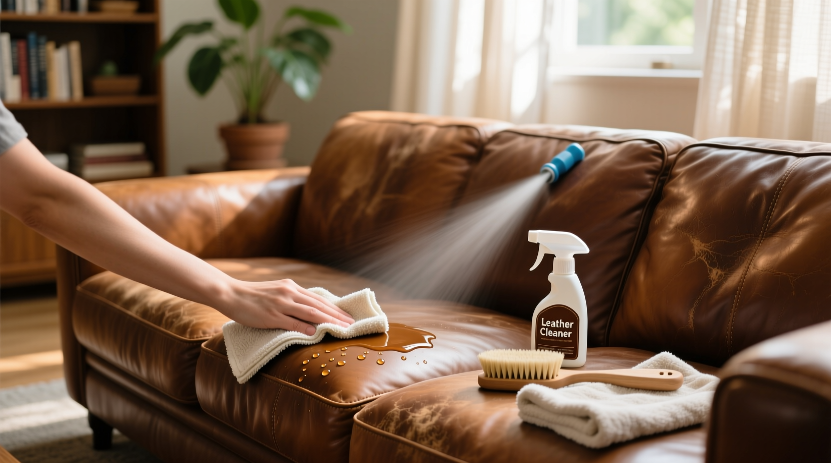 how to clean a leather sofa