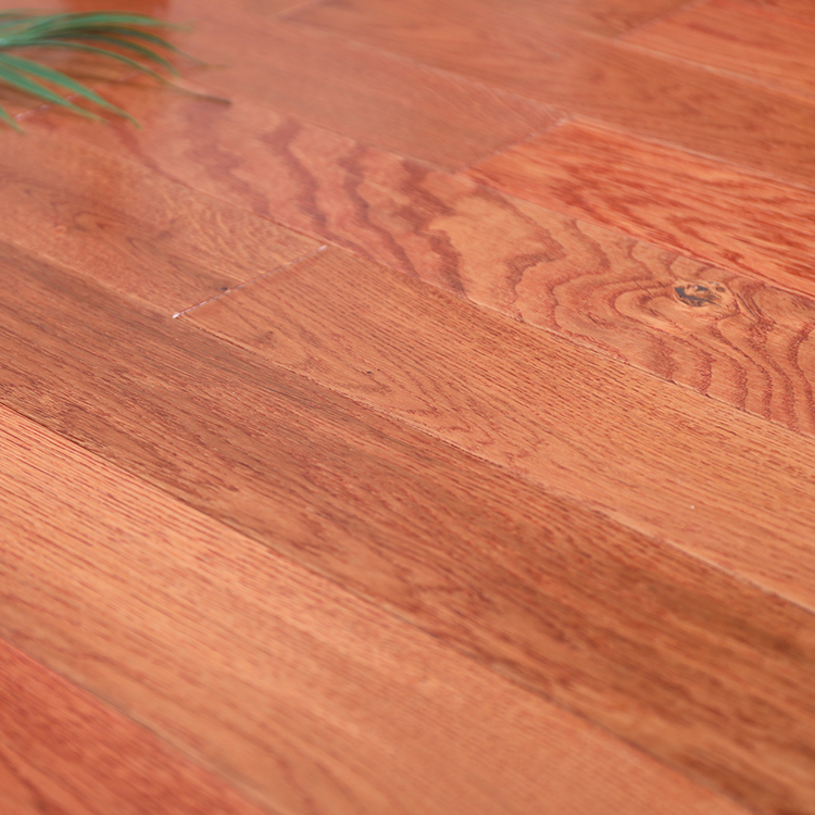 18mm Natural Solid Wood Smooth UV Lacquered Oak Hardwood Flooring