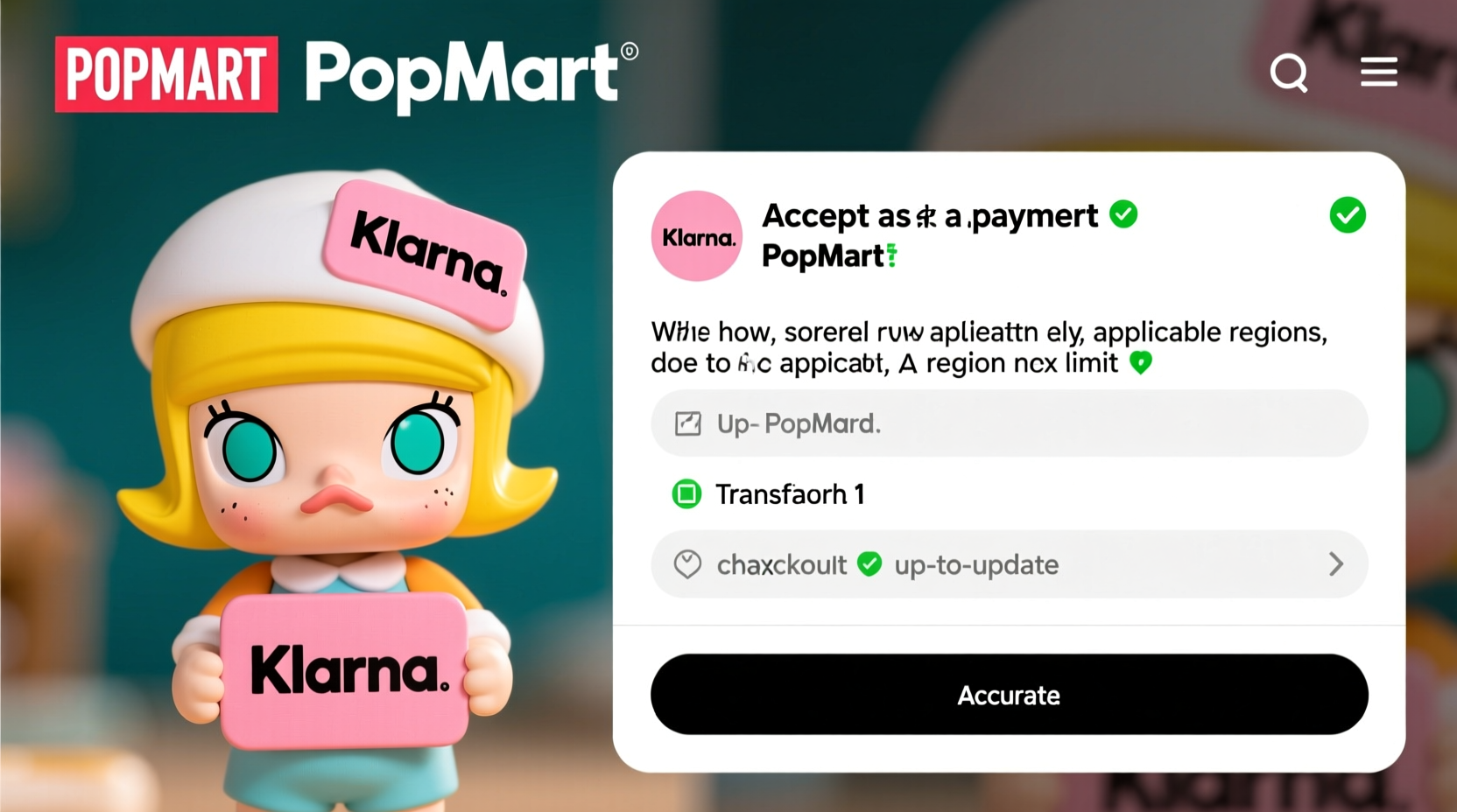 does popmart take klarna