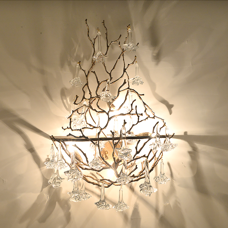 European creative led bronze Marble antique wall lamp  chandelier  indoor lighting bedroom  hanging  bedside reading  lamps