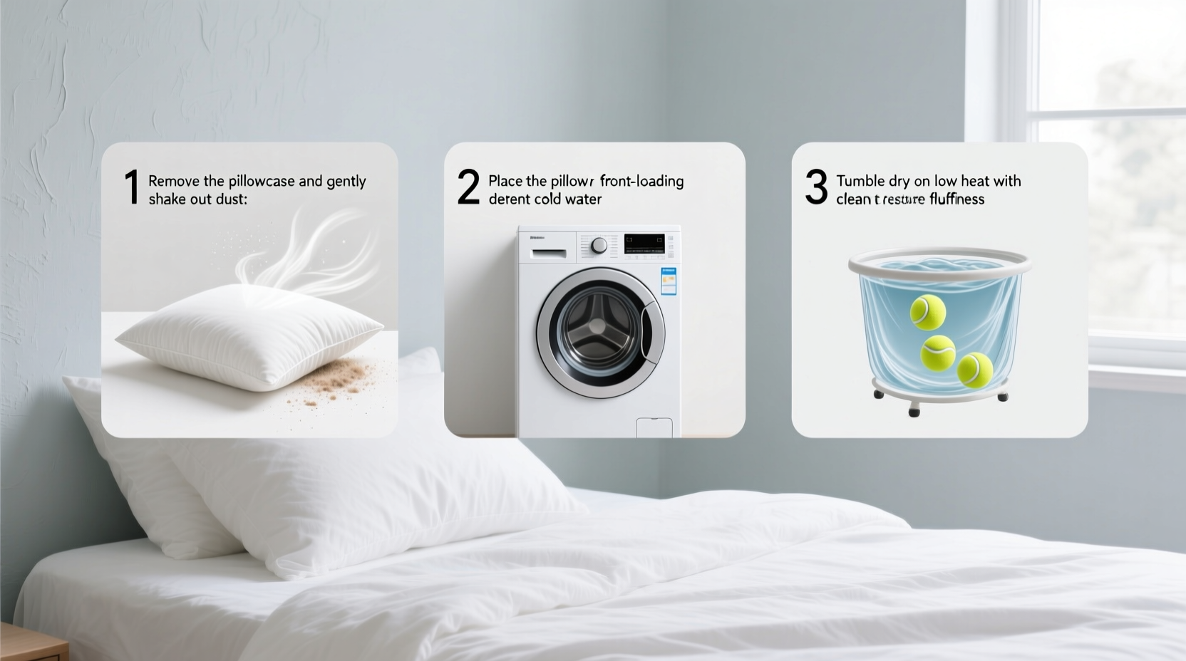clean and freshen your pillows in three simple steps