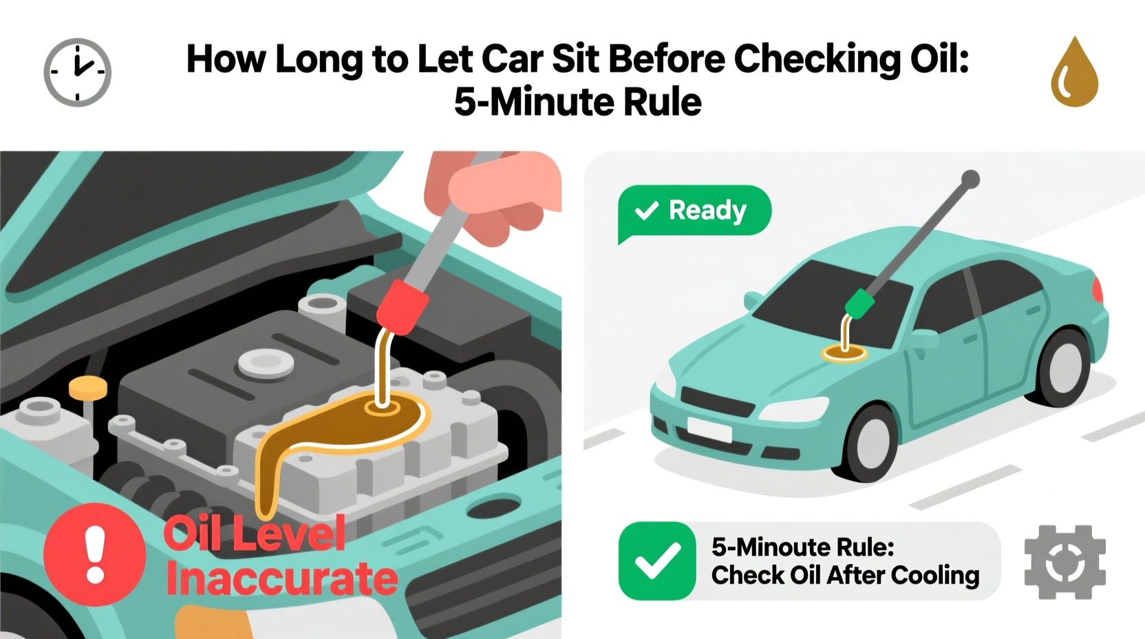 how long to let car sit before checking oil